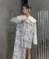 Tie-dye Print Collarless Jacket
